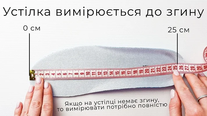 Як виміряти устілку кросівок