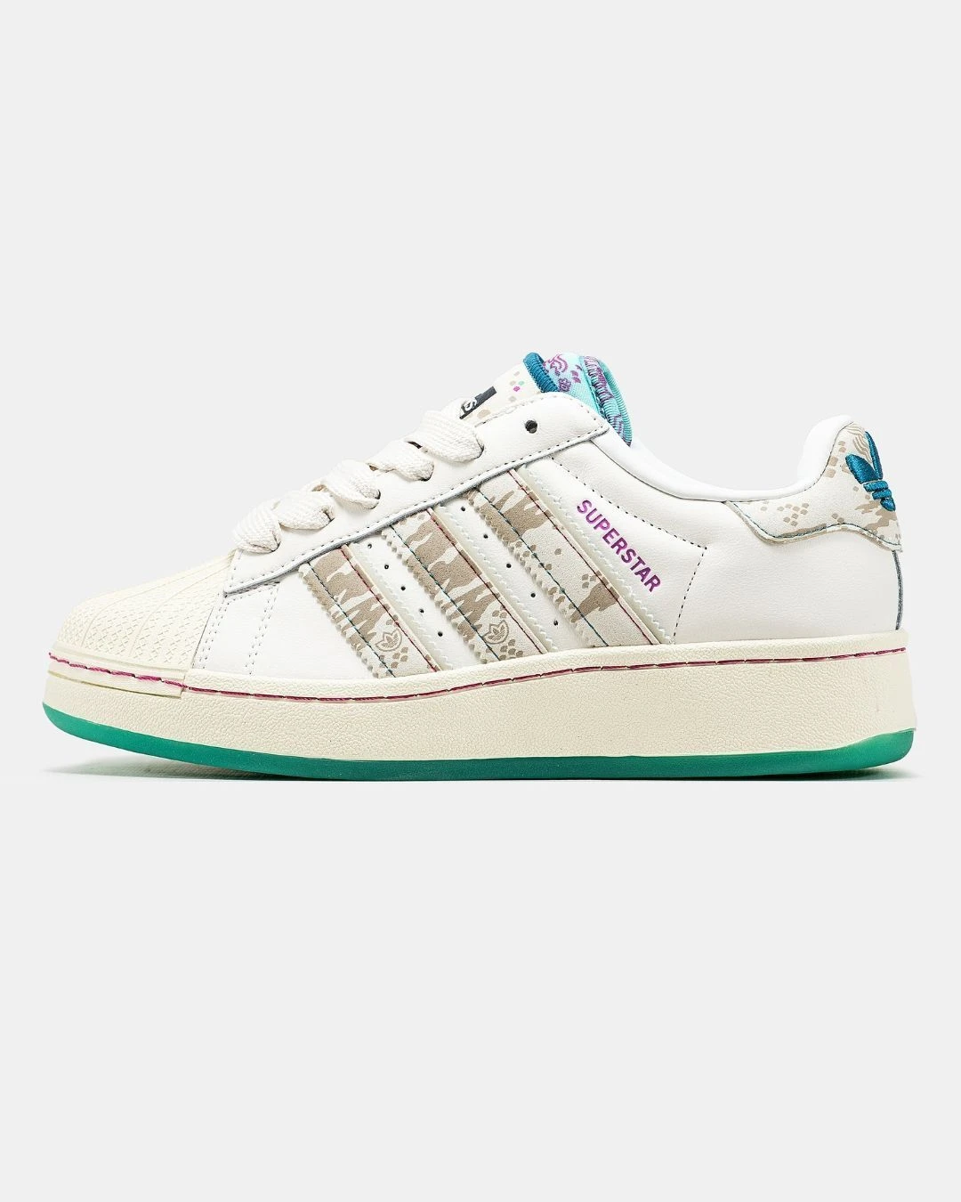 adidas-x-feifei-superstar-ruan-white-beige-green-76203453897277 Adidas x FeiFei Superstar Ruan White Beige Green - Зображення 1