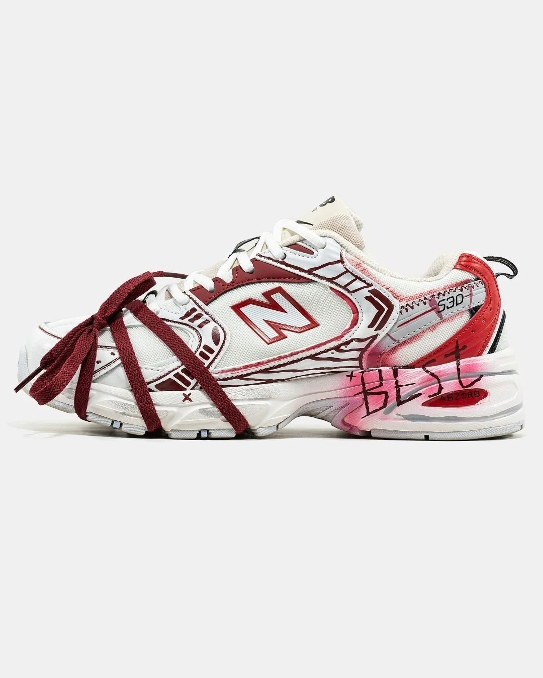 new-balance-530-custom-white-red-27801093740115 New Balance 530 Custom White Red - Зображення 1