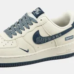 Nike Air Force 1 x Supreme Beige Blue - Зображення 4