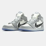 Nike Air Jordan 1 Retro x Dior White Grey - Зображення 3