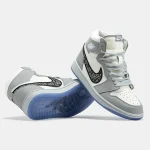 Nike Air Jordan 1 Retro x Dior White Grey - Зображення 2