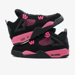 Nike Air Jordan 4 Black Neon Pink - Зображення 2