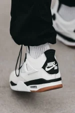Nike Air Jordan 4 Retro White Black - Зображення 9