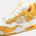 Nike Air Jordan 4 Retro x Louis Vuitton White Yellow - Зображення 6