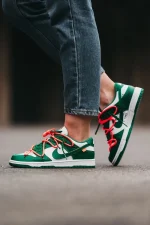 Nike SB Dunk Low x Off-White Green Red - Зображення 3