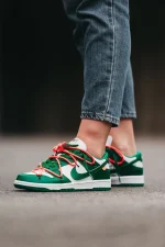 Nike SB Dunk Low x Off-White Green Red - Зображення 2