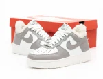 Nike Air Force White Grey Хутро - Зображення 2