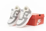 Nike Air Force White Grey Хутро - Зображення 6
