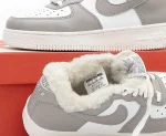 Nike Air Force White Grey Хутро - Зображення 7