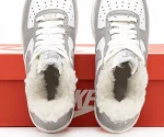 Nike Air Force White Grey Хутро - Зображення 8